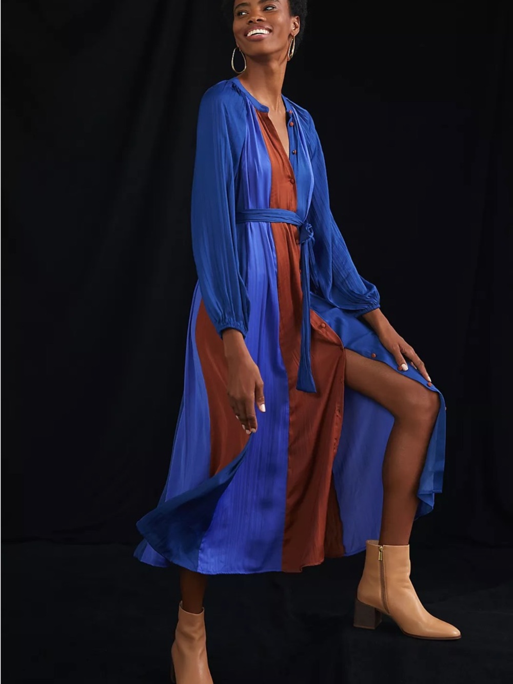 Maeve Colorblocked Midi Dress